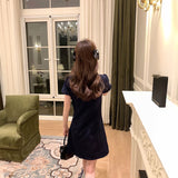 フレンチボタンレディワンピース