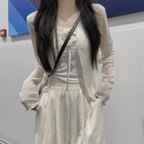 リボンエアスルーカーディガン