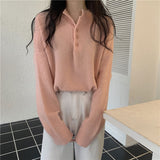 マシュマロボタンネックニット