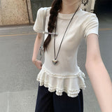 フリルチュニックペプラムTシャツ