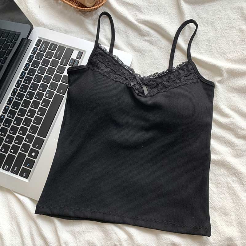 カップ付きレーストップキャミソール