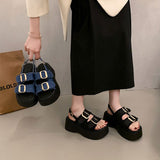 デニムリボンストラップサンダル