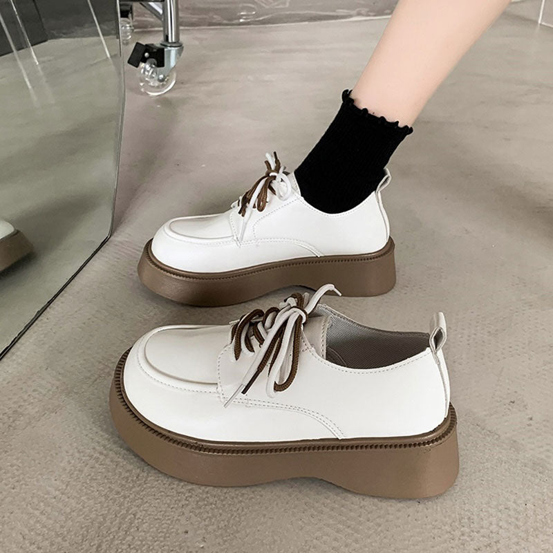 ダブルカラーストリングレザーシューズ