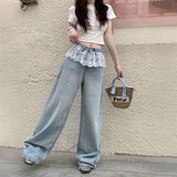 レイヤードフリルウォッシュデニム