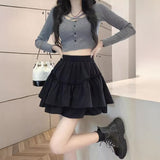 ダブルフレアフリルラインスカート