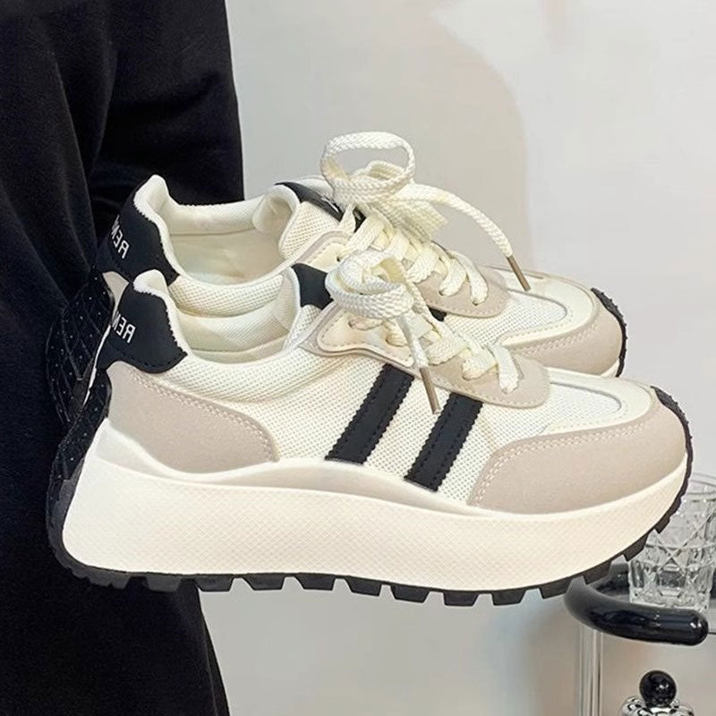 厚底ダブルラインエッジスニーカー