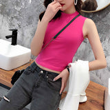 シンプルモックネックトップス