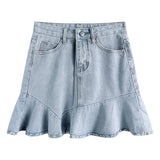 カジュアルデニムフリルスカート