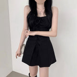 レースアップデニムレディワンピース