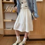 ワンカラーミディアムフリルスカート