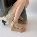 フラワービジューベルトサンダル