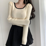 リンガーリブUネックニット