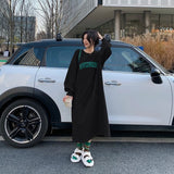 クルーネックスウェットマキシワンピース