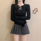 オープンダブルリボンファーニット