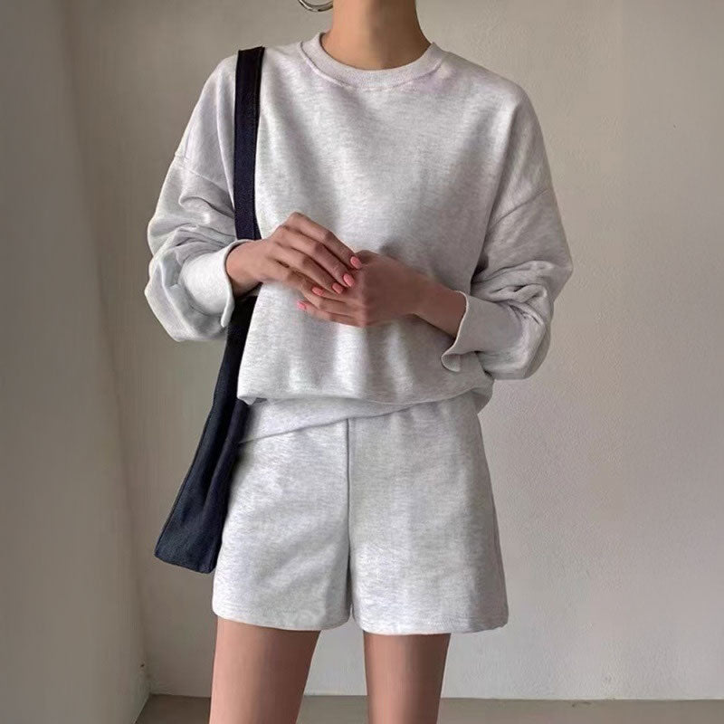 ワンカラースウェット&ショートパンツSET