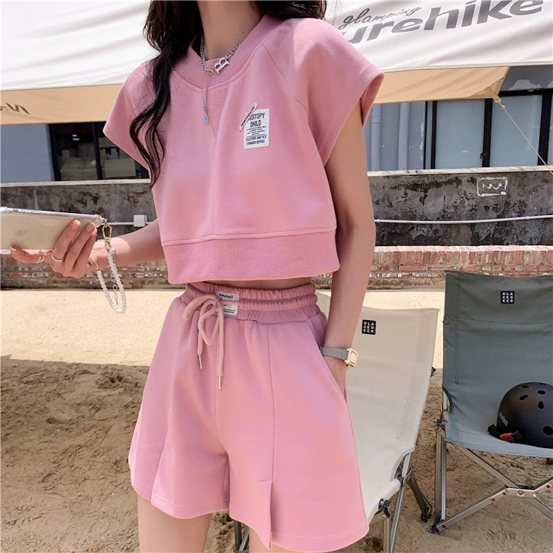 ワンポイントスウェット&ハーフパンツSET