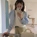 レイヤードベストブラウス