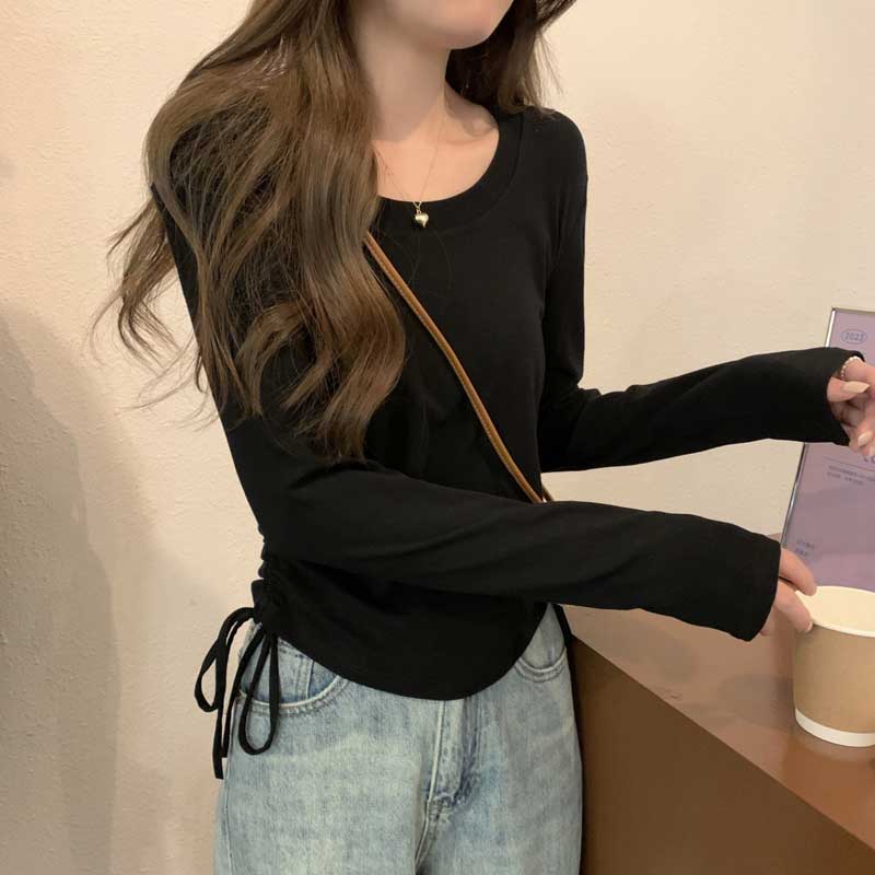 サイドレースアッププレーンロンT