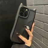 【iPhone17対応】ピンクリボンキャットiPhoneケース