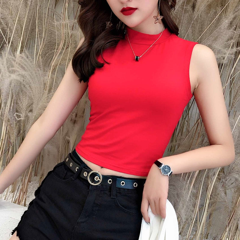 シンプルモックネックトップス