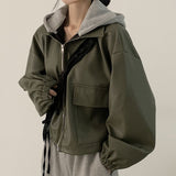 レイヤードデザインレザーパーカー