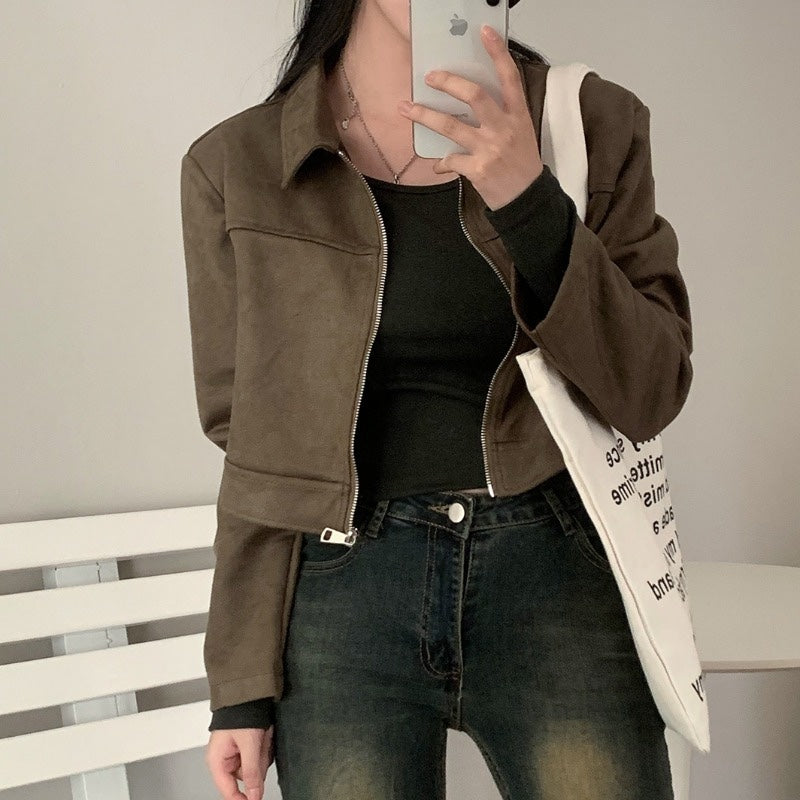 ジップスウェードジャケット