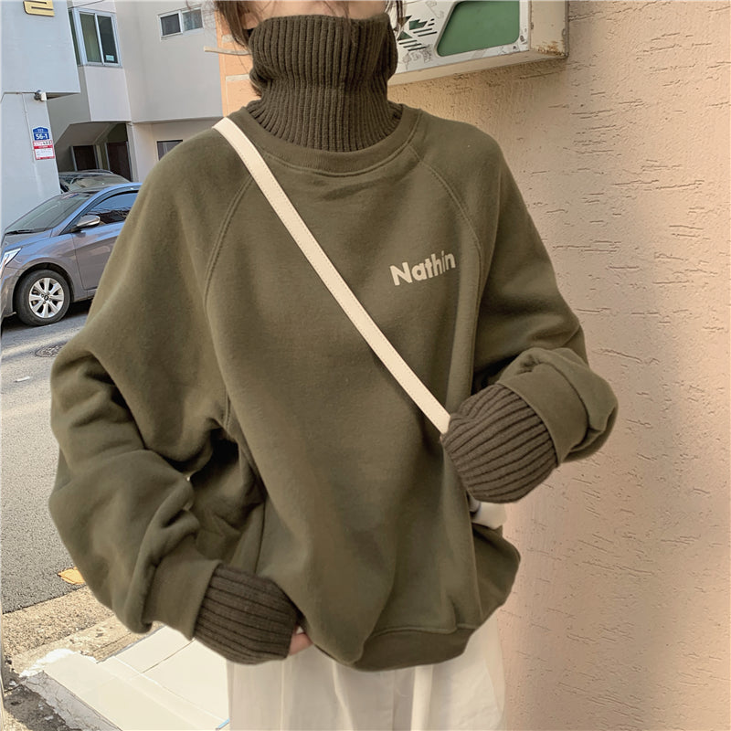 リブネックウォーマーフーディー