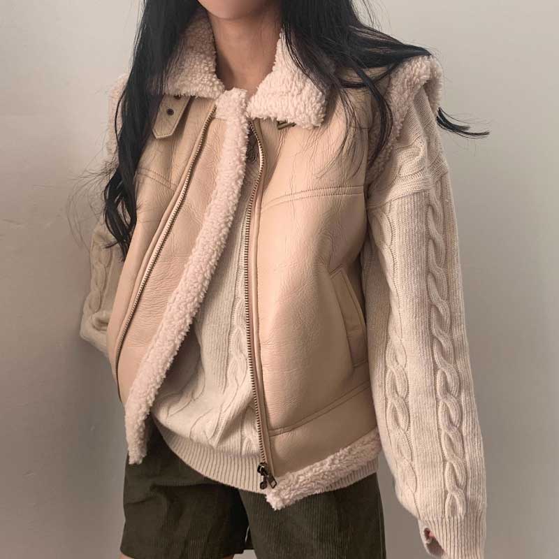 レザーフライトボアベスト