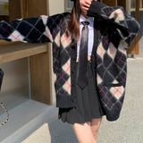 ファーアーガイルカーディガン