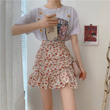 シャーリングフラワースカート