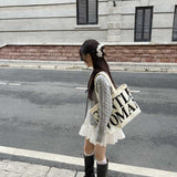 ケーブルリボンボレロカーディガン