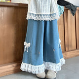 エンドフリルレースリボンデニム