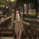 ブリティッシュジャケット&チェックスカートSET