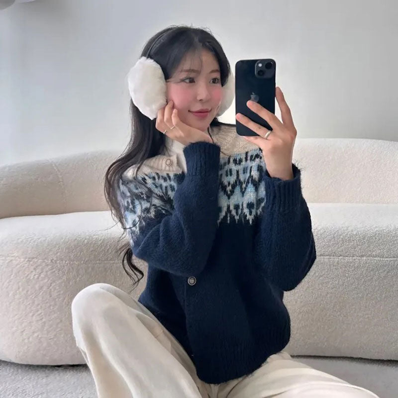 ノルディックモヘアカーディガン