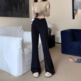 マットシンプルフレアパンツ