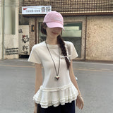 フリルチュニックペプラムTシャツ