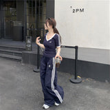 VネックトラックTシャツ&トラックパンツSET