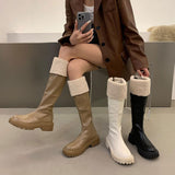 ファーアクセントレザーブーツ