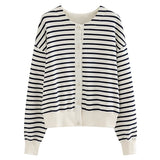 ローショルダーボーダーカーディガン