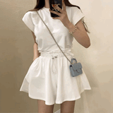 バッグリボンTシャツ&ドロストパンツSET