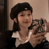 センターロゴポイントベレー帽