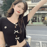 ミニリボンケーブルカーディガン