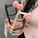 【iPhone17対応】ピンクリボンキャットiPhoneケース