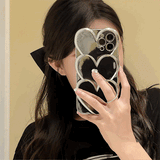 メタリックトリプルハートiPhoneケース