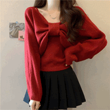 フロントリボンカラーニット