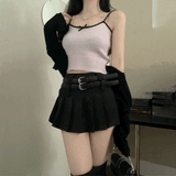 ダブルベルトプリーツスカート