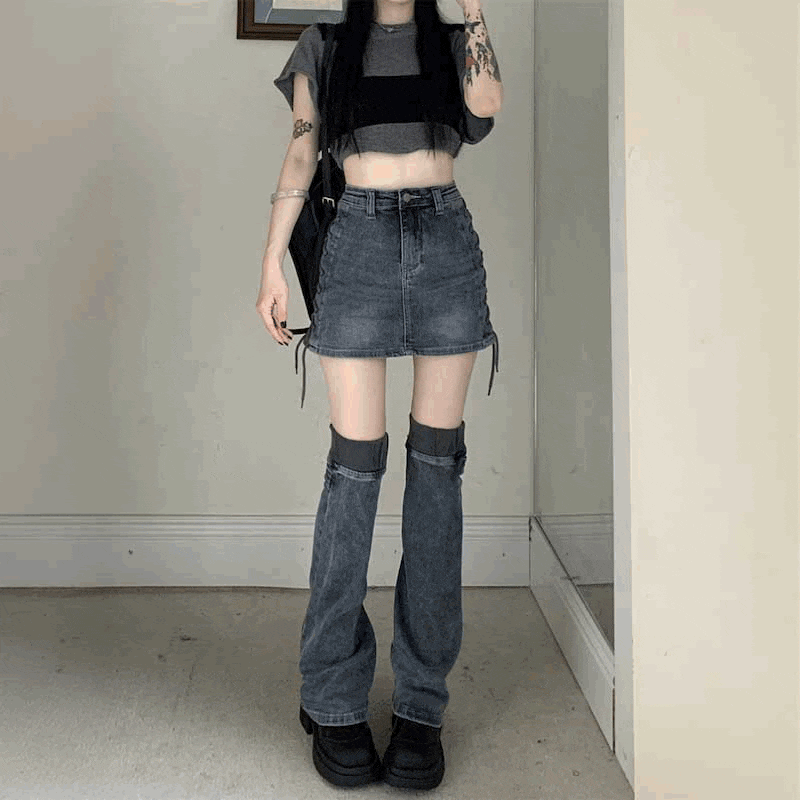 レースアップスカート&デニムレッグウォーマーSET – GIRLS CRUSH レースアップスカート&デニムレッグウォーマーSET – GIRLS CRUSH