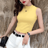 シンプルモックネックトップス