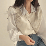 レイヤードシャツベストトップス