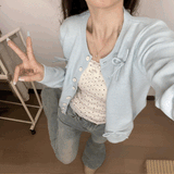 フレンチカジュアルリボンカーディガン